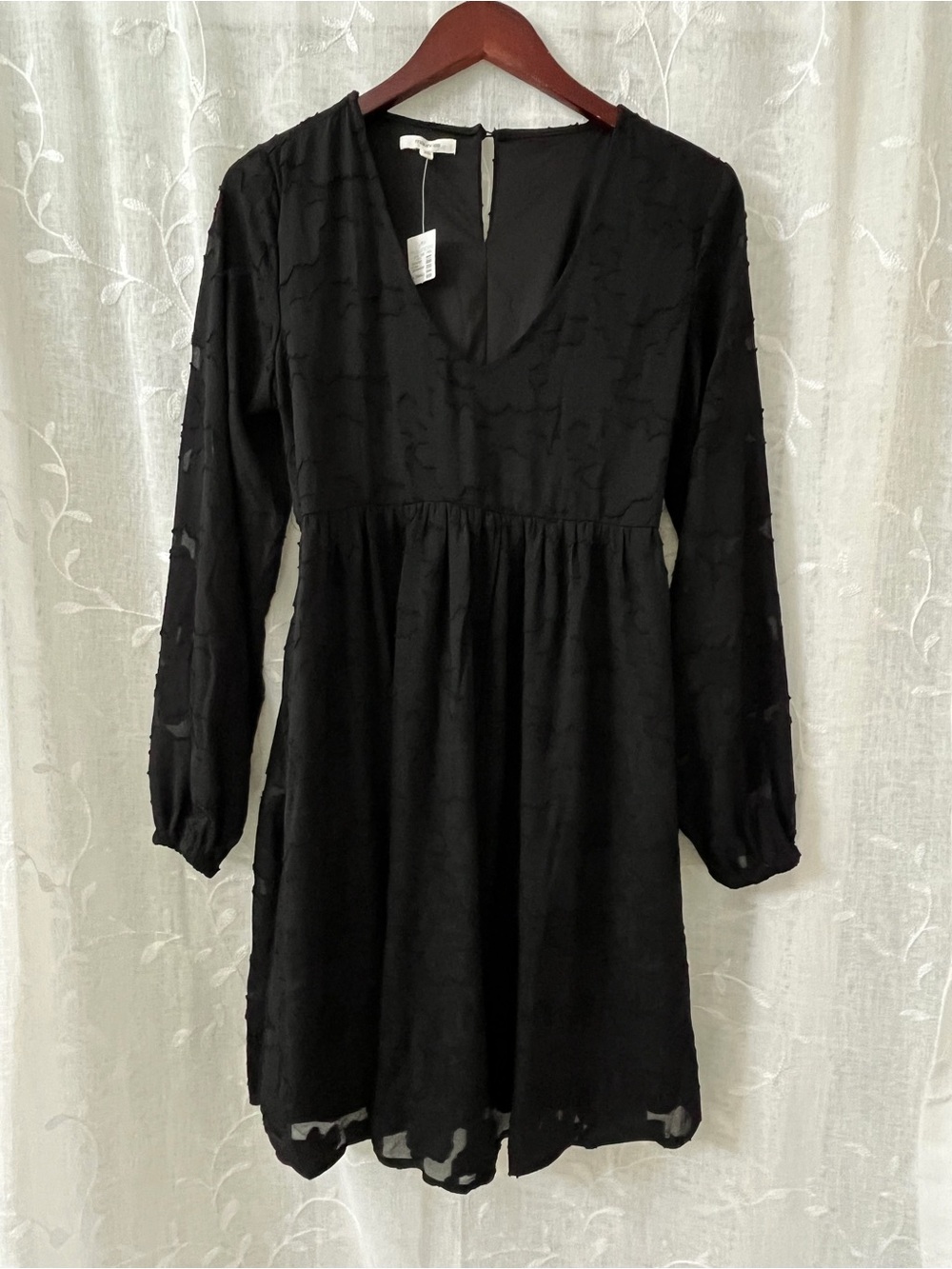 Maurices Black V-Neck Long Sleeve Midi Dress Size XS